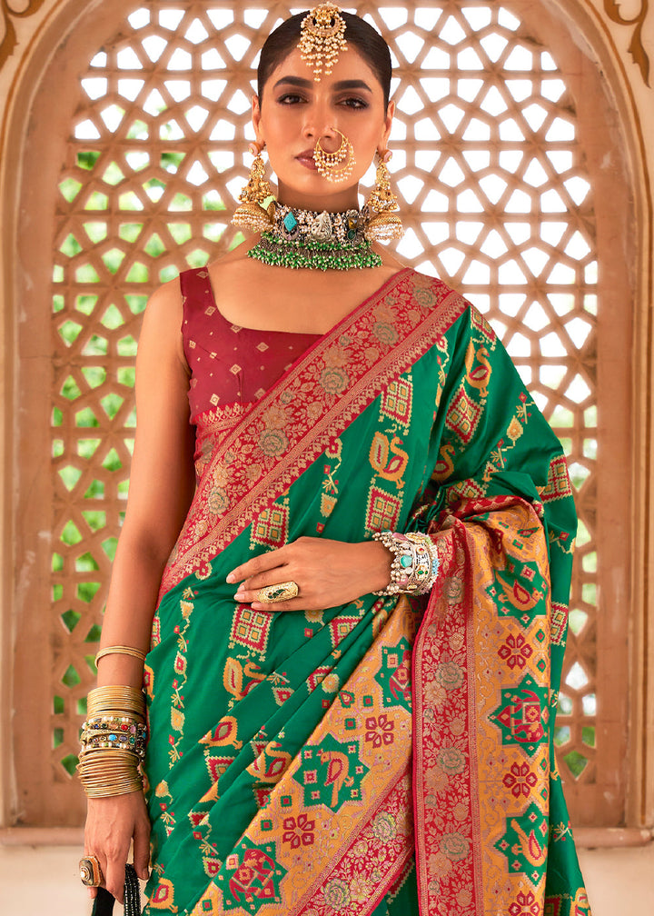 Shamrock Green Zari Woven Traditional Banarasi Silk Saree