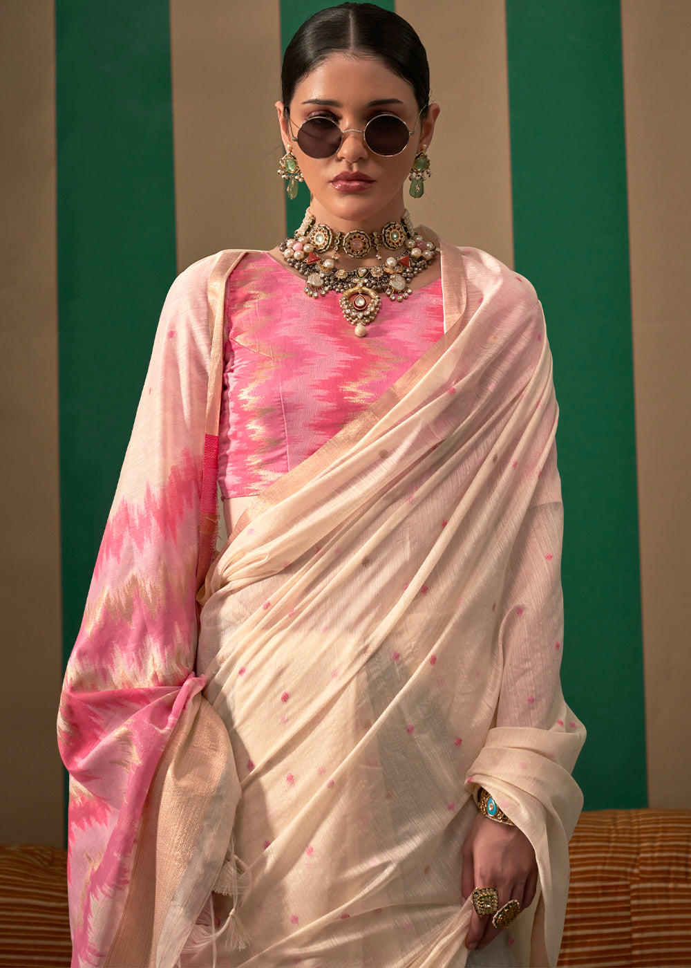 Soft Pink Handloom Woven Silk Saree