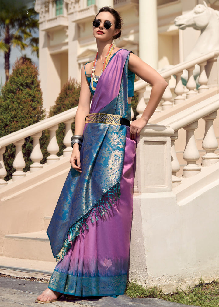 Orchid Purple Soft Silk Saree with Amazing Zari Weaving