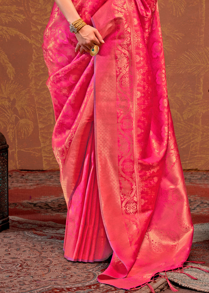 Shades Of Pink Handloom Woven Designer Silk Saree