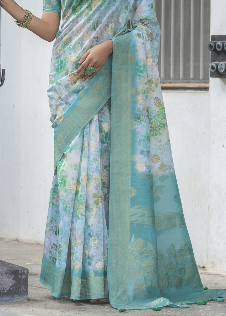 Maya Blue Woven Silk Saree Maya Blue Woven Silk Saree