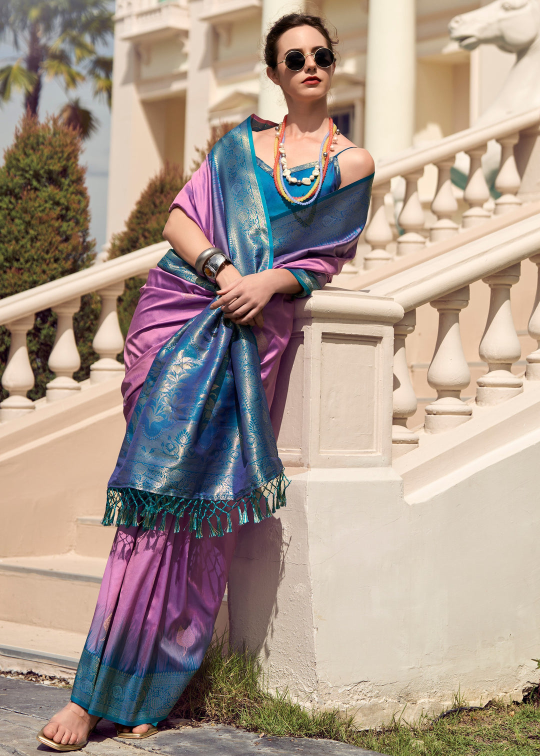 Orchid Purple Soft Silk Saree with Amazing Zari Weaving