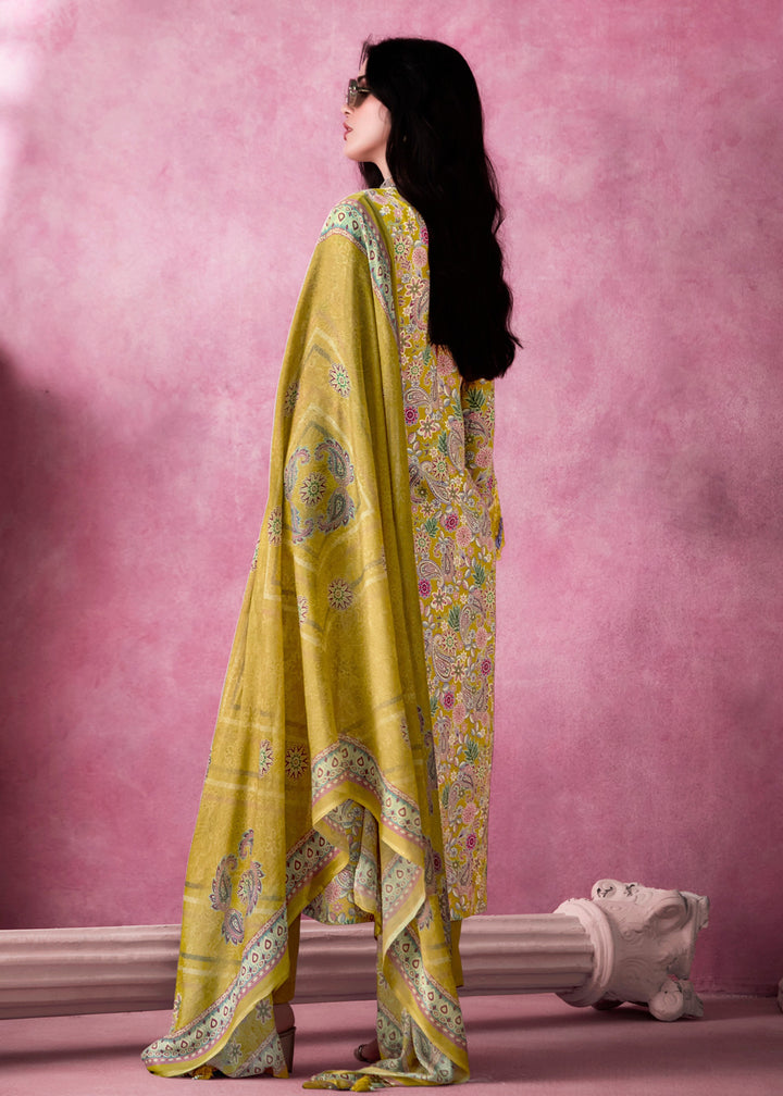 Yellow Pure Muslin Salwar Suit