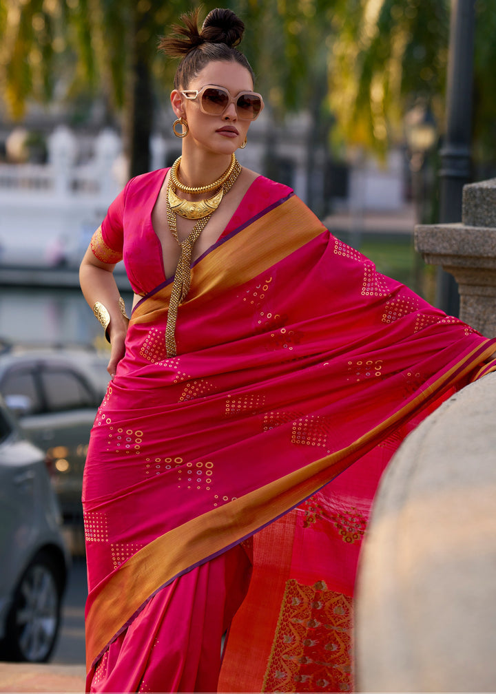 Meganta Handloom Weaving Satin Silk Saree