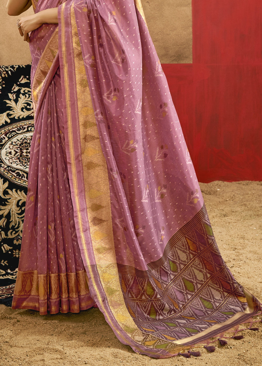 Purple Patola Handloom Weaving Silk Saree