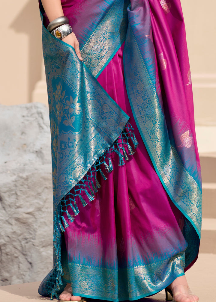 Magenta Pink Soft Silk Saree with Amazing Zari Weaving