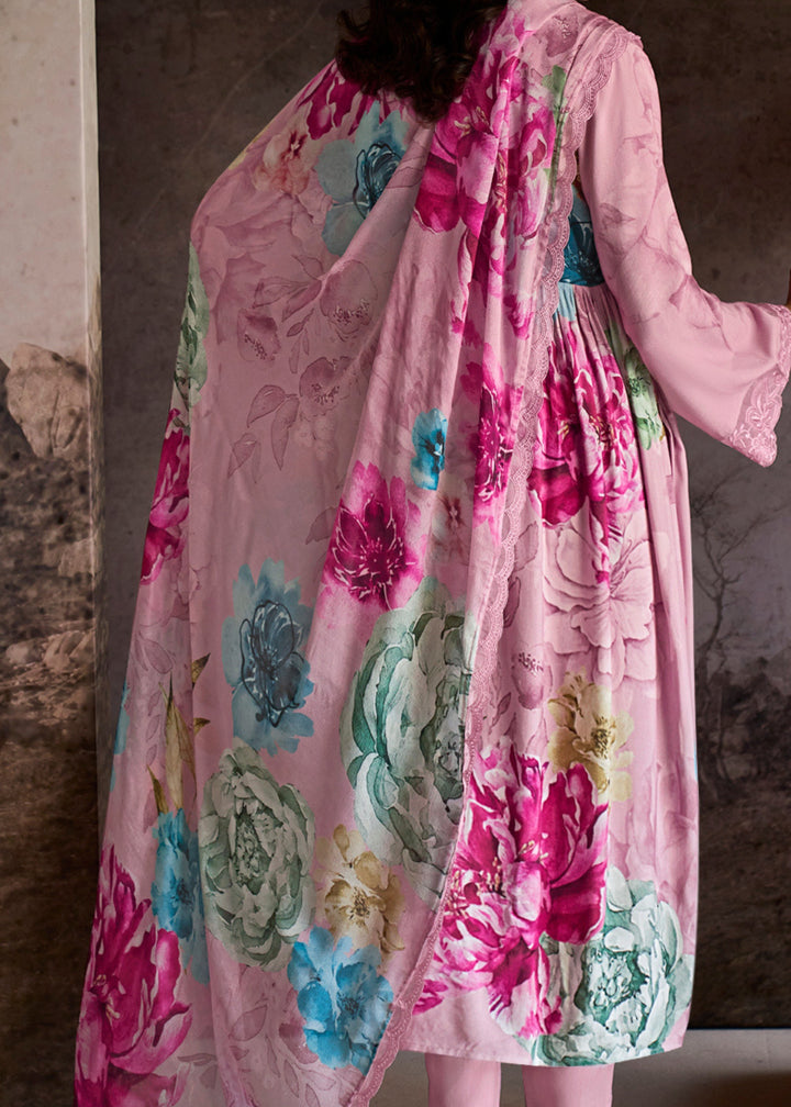 Pink Pure Muslin with Digital Print Salwar Suit