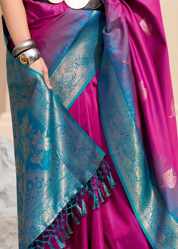 Magenta Pink Soft Silk Saree with Amazing Zari Weaving