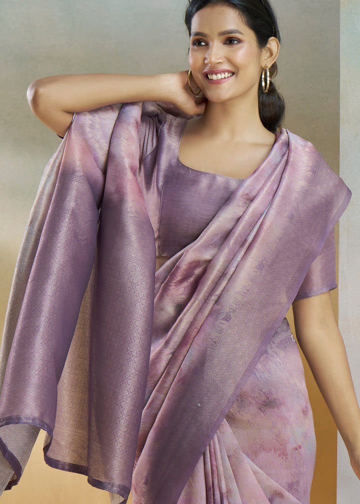 Royal Purple Handloom Weaving Silk Saree