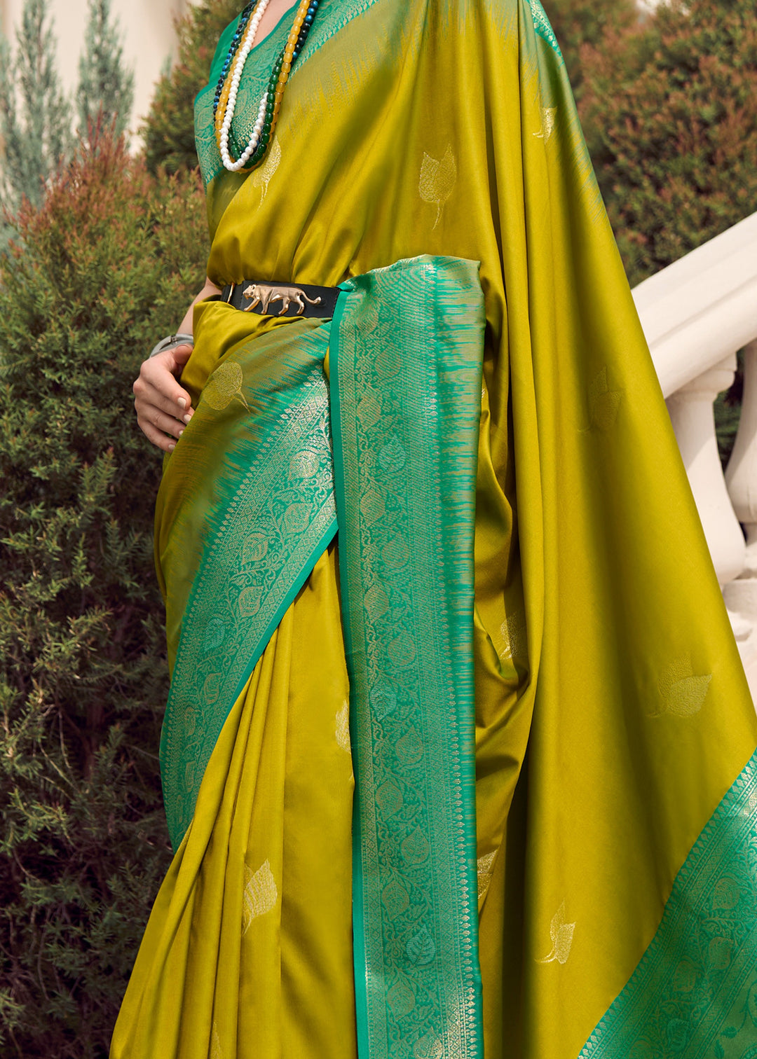 Spring Green Soft Silk Saree with Amazing Zari Weaving