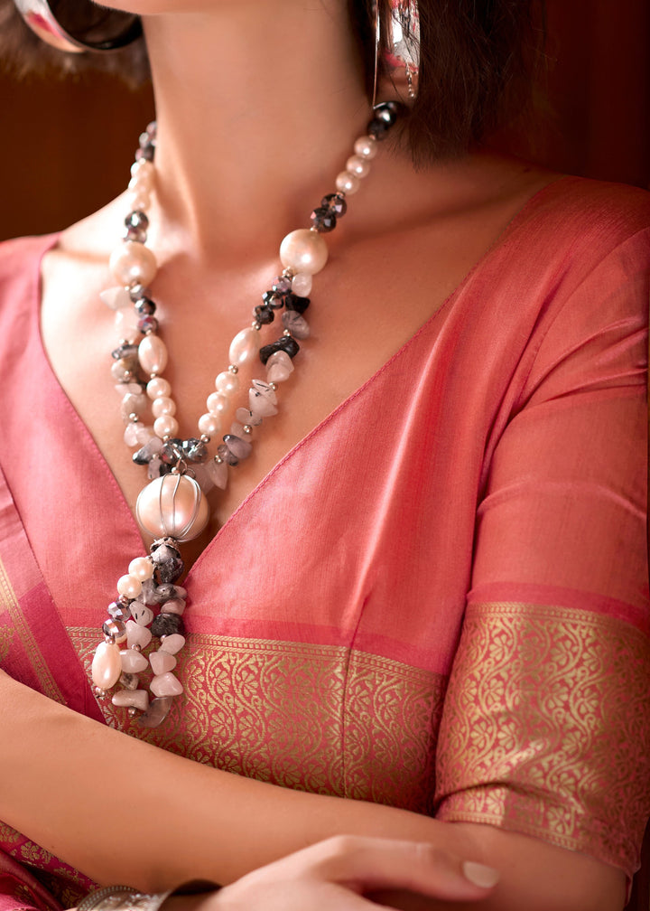 Burlywood Brown Banarasi Silk Saree With Beautiful Contrast Border