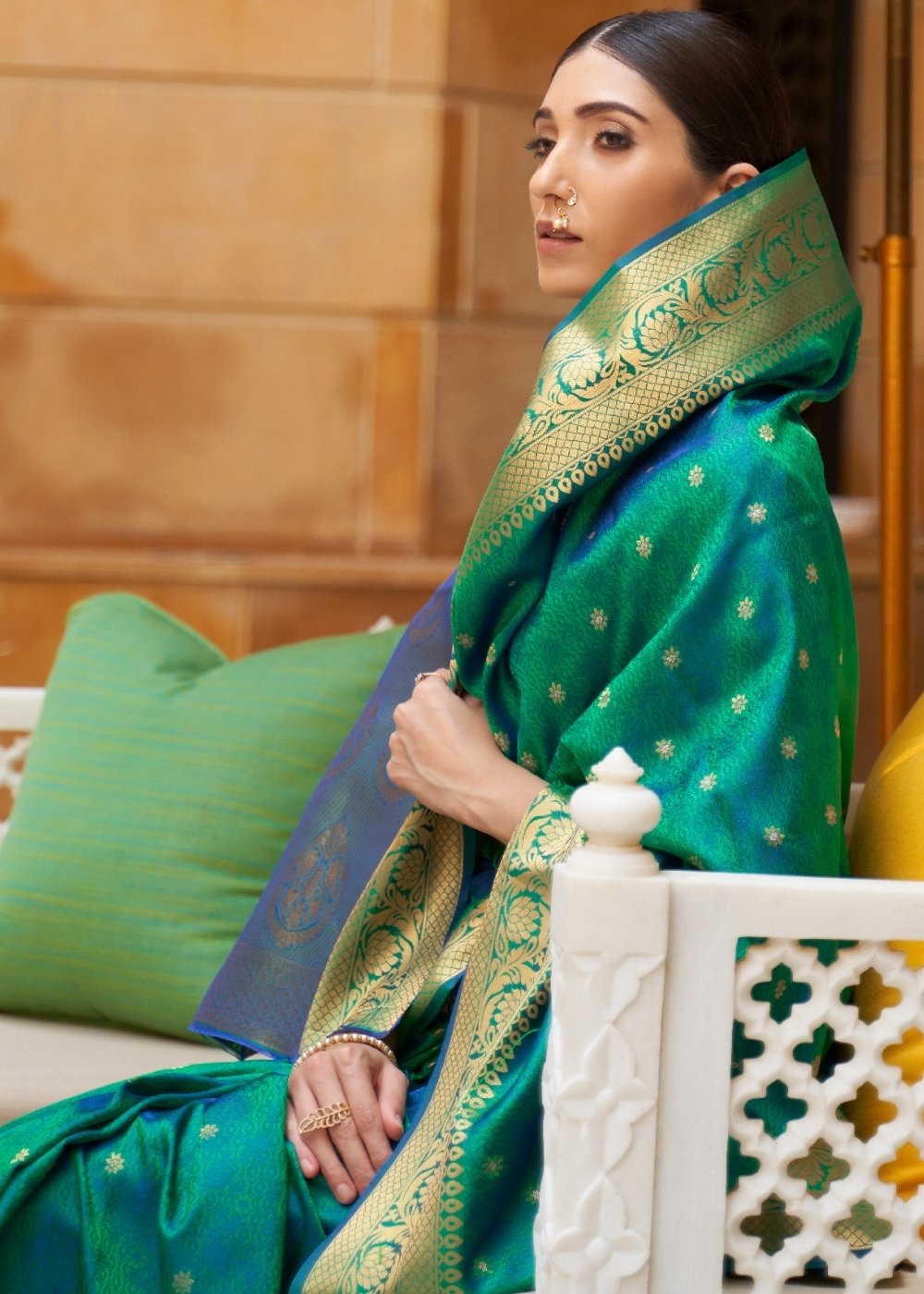 Sea Green Woven Kanjivaram Silk Saree : Top Pick