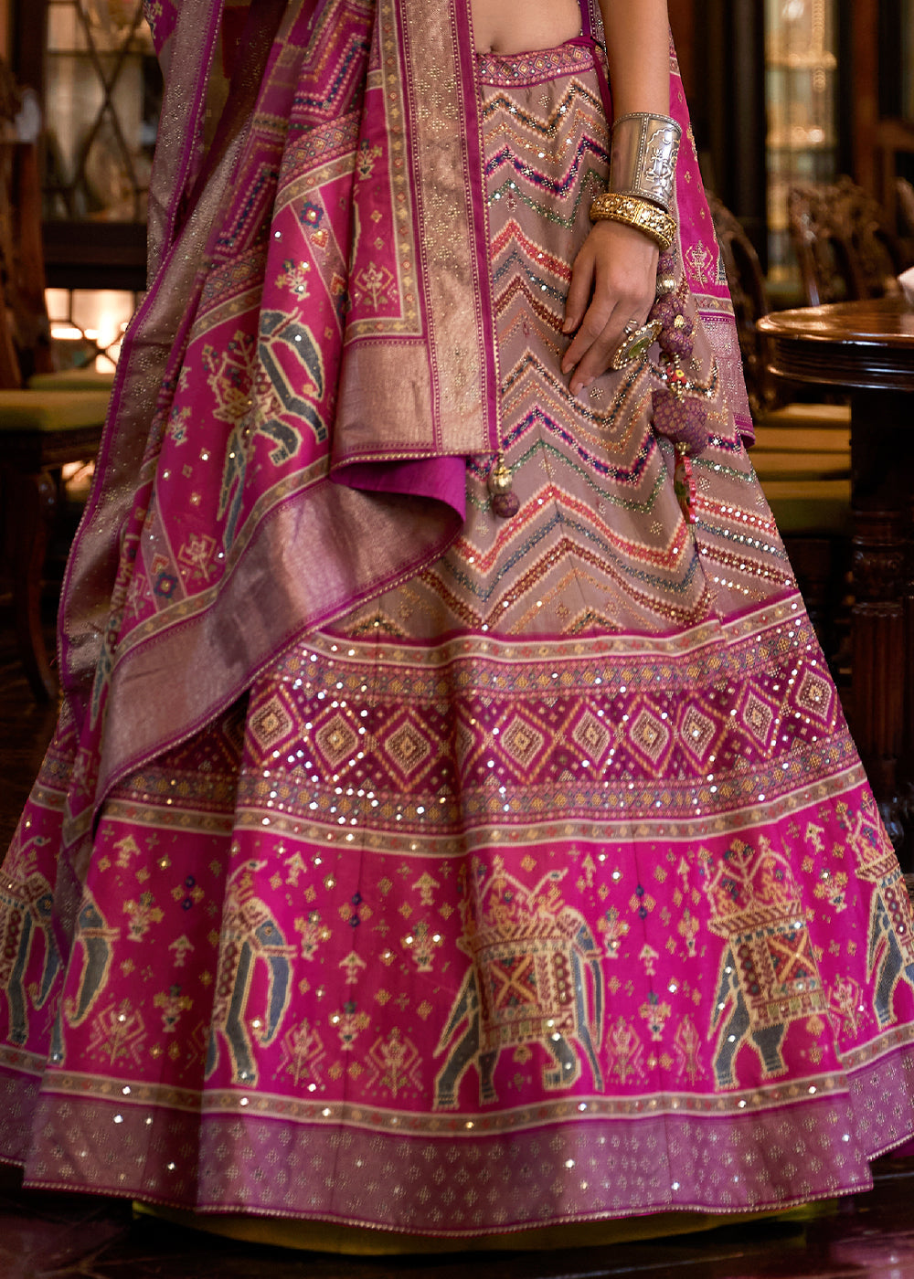 Shades Of Purple Ready to Wear Designer Silk Lehenga Choli with Sparkle & Mirror work