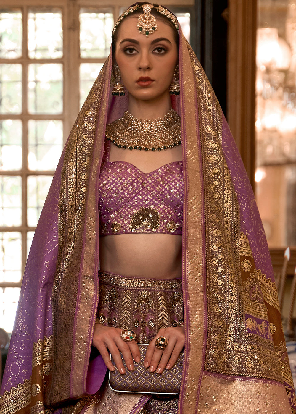 Shades Of Purple Ready to Wear Designer Silk Lehenga Choli with Sparkle & Mirror work