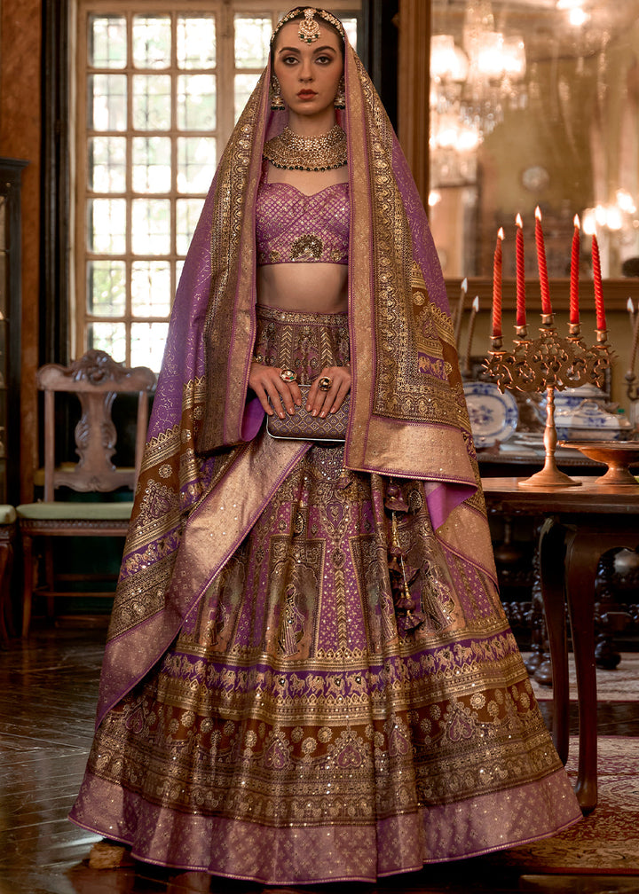 Shades Of Purple Ready to Wear Designer Silk Lehenga Choli with Sparkle & Mirror work