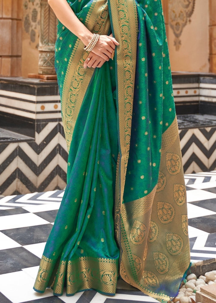 Sea Green Woven Kanjivaram Silk Saree : Top Pick