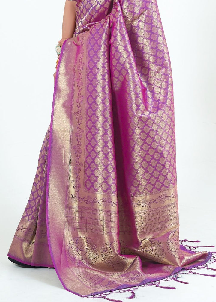 Deep Purple Woven Kanjivaram Silk Saree : Limited Edition