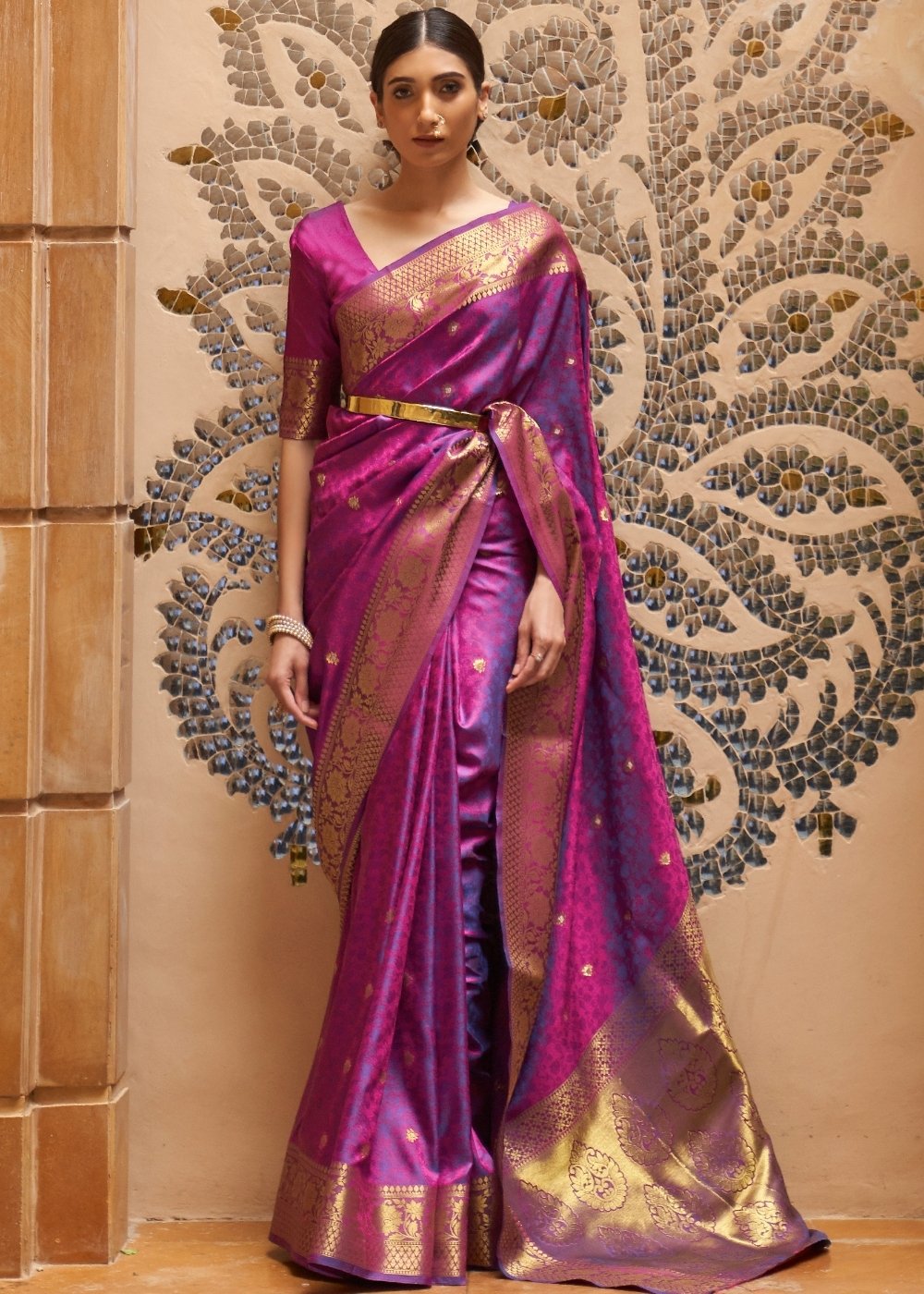 Lollipop Purple Woven Kanjivaram Silk Saree : Top Pick