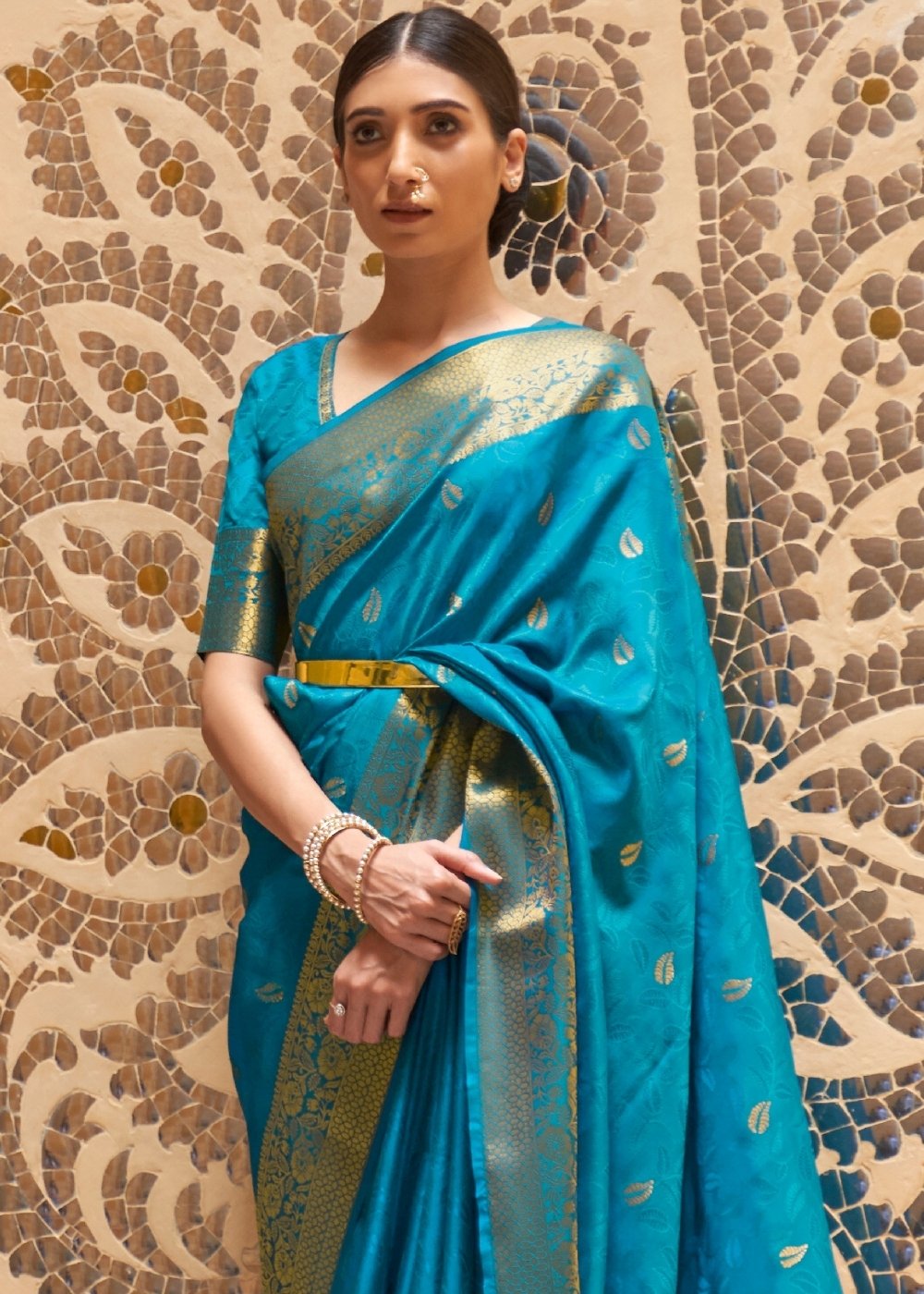 Dodger Blue Woven Kanjivaram Silk Saree : Top Pick