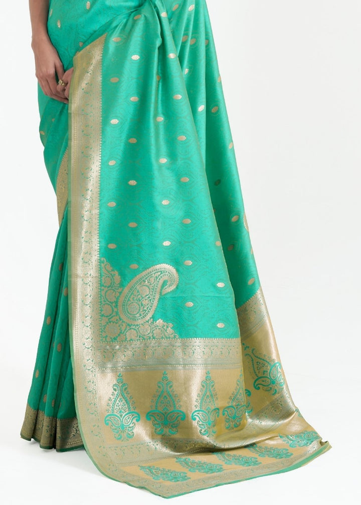 Jade Green Woven Kanjivaram Silk Saree