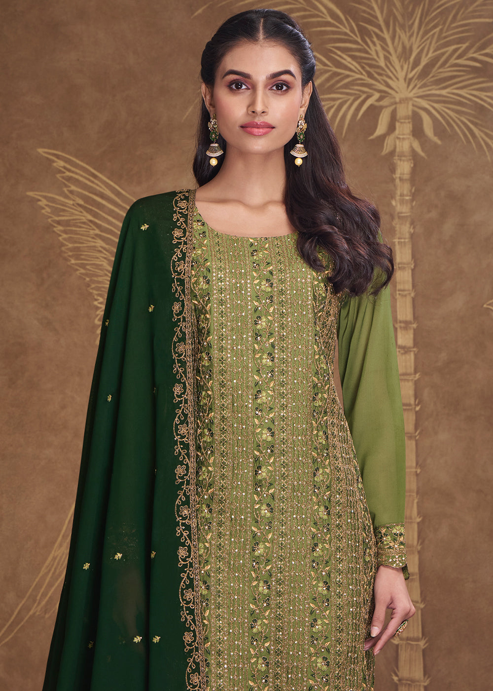 Light Green Silk Embroidered Salwar Suit