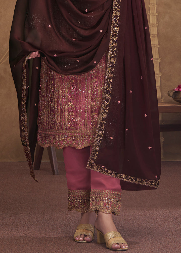 Blush Pink Silk Embroidered Salwar Suit