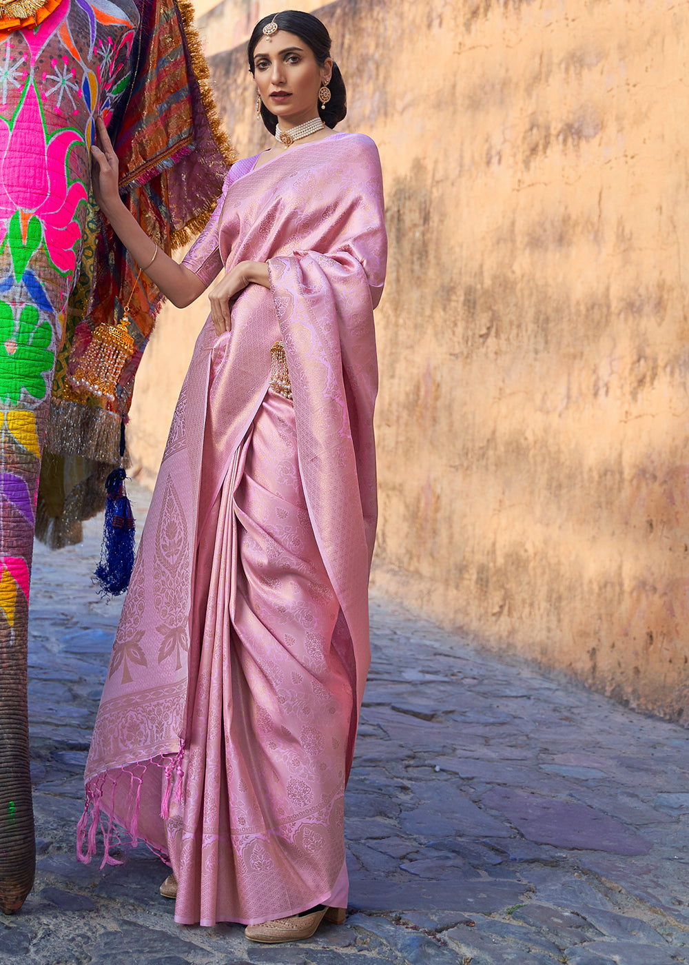 Light Lavender Purple Soft Handloom Weave Kanjivaram Silk Saree : Top Pick