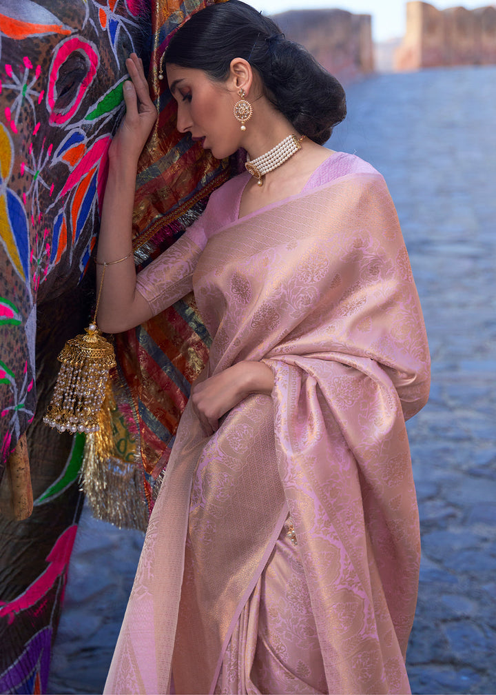 Light Lavender Purple Soft Handloom Weave Kanjivaram Silk Saree : Top Pick