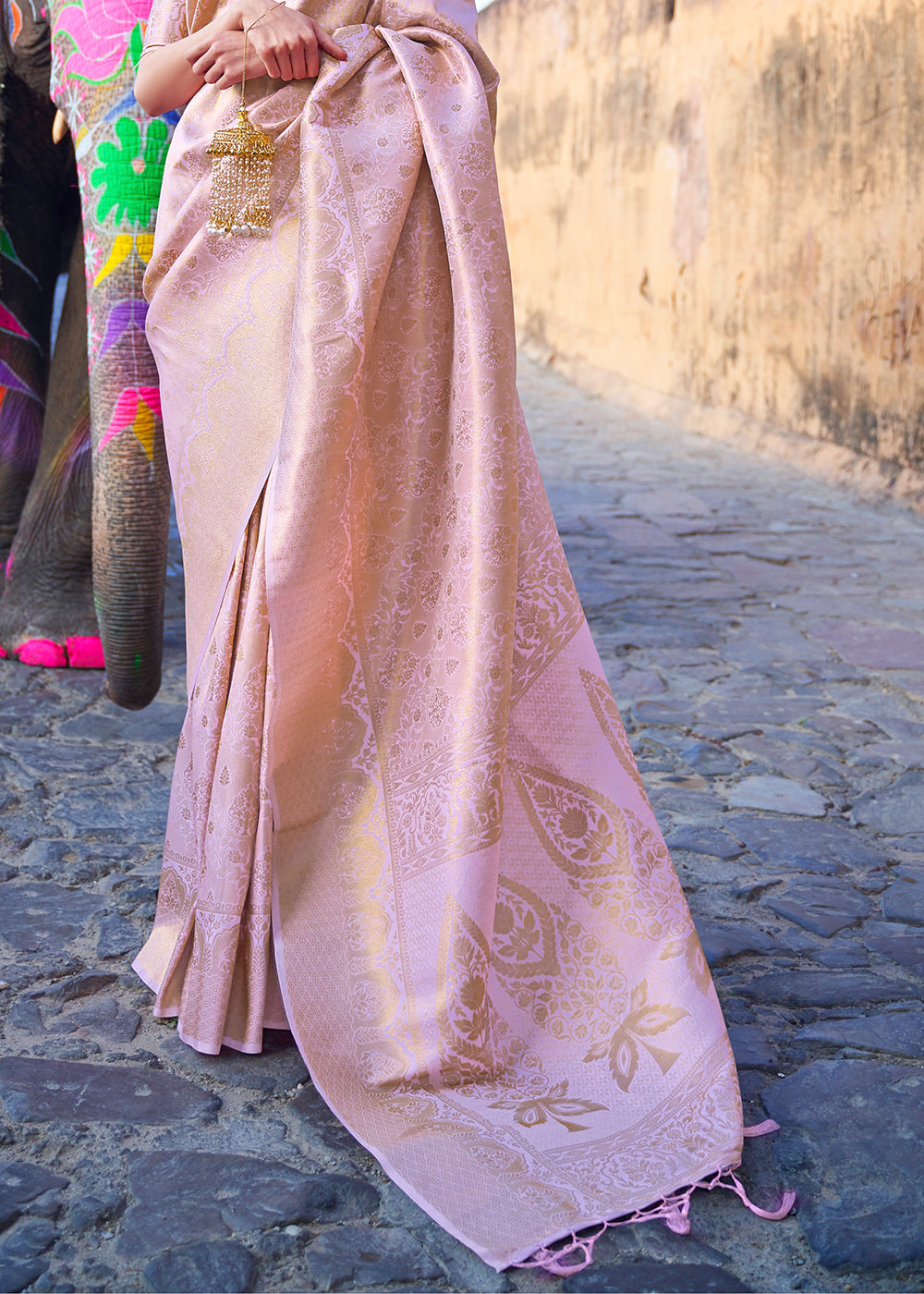 Light Lavender Purple Soft Handloom Weave Kanjivaram Silk Saree : Top Pick