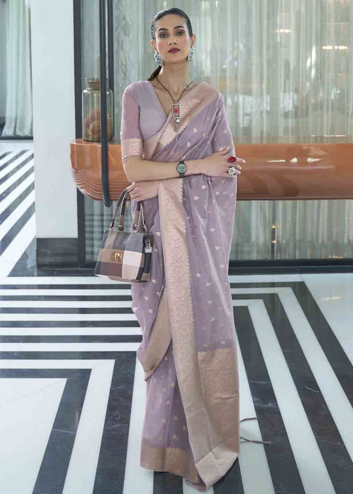 Iris Purple Woven Designer Silk Saree