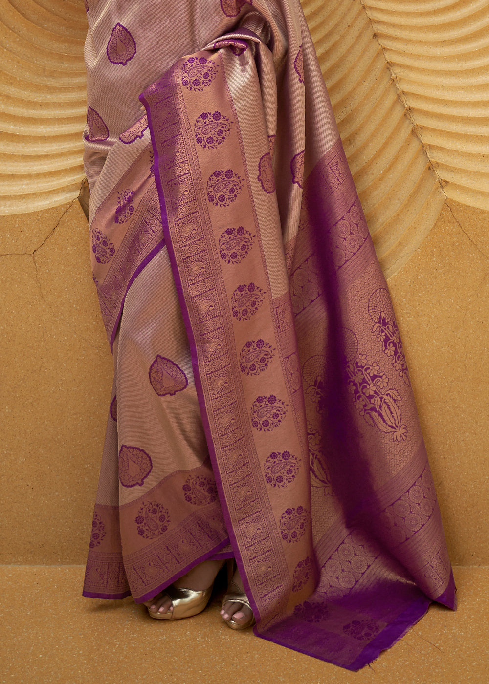 Shades Of Purple Two Tone Woven Silk Saree