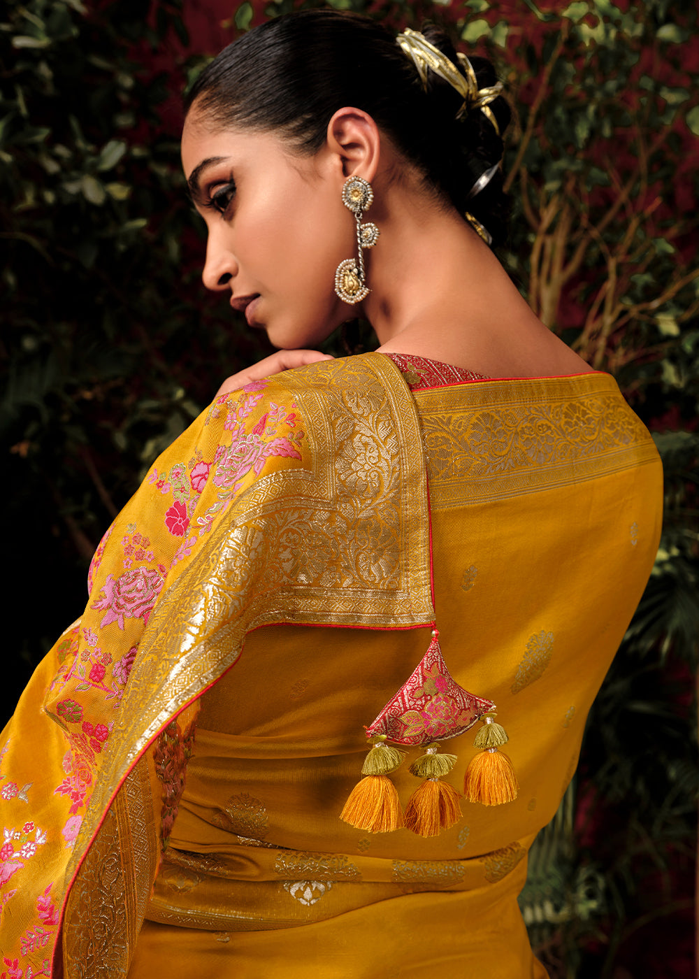 Honey Yellow Zari Woven Dola Silk Saree with Designer Pallu