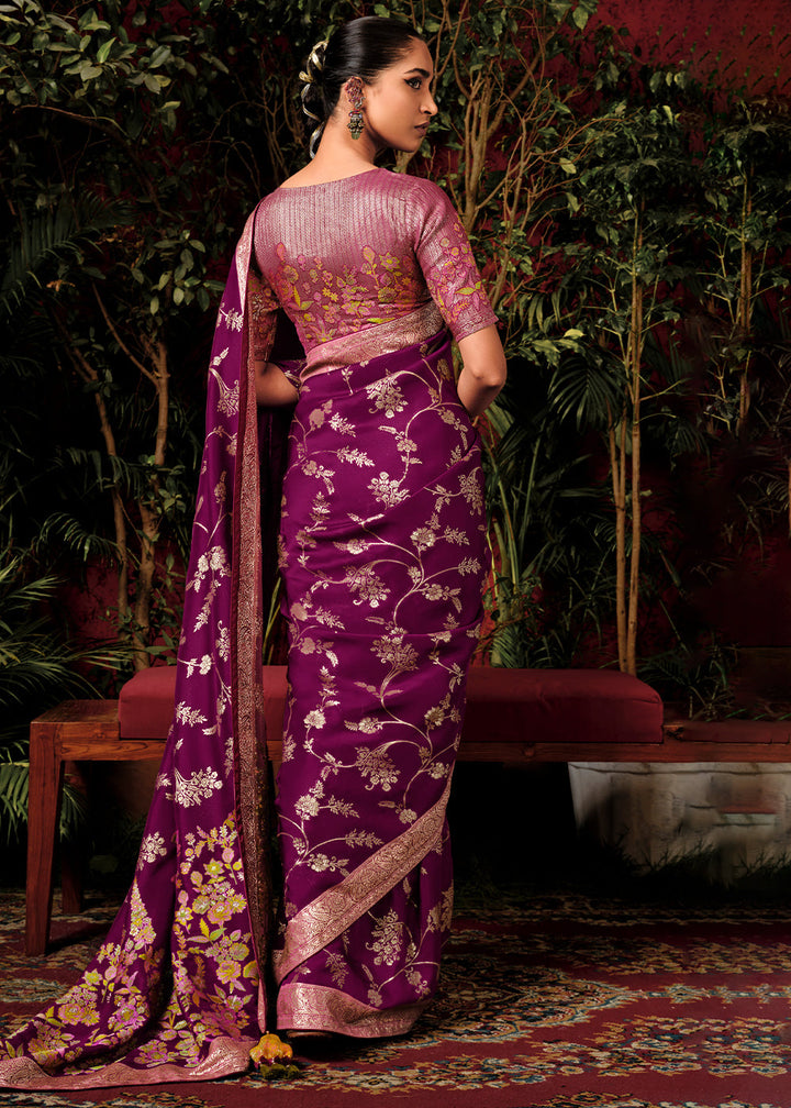 Lollipop Purple Zari Woven Dola Silk Saree with Designer Pallu