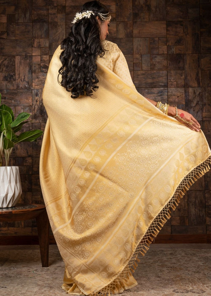 Golden Woven Kanjivaram Silk Saree