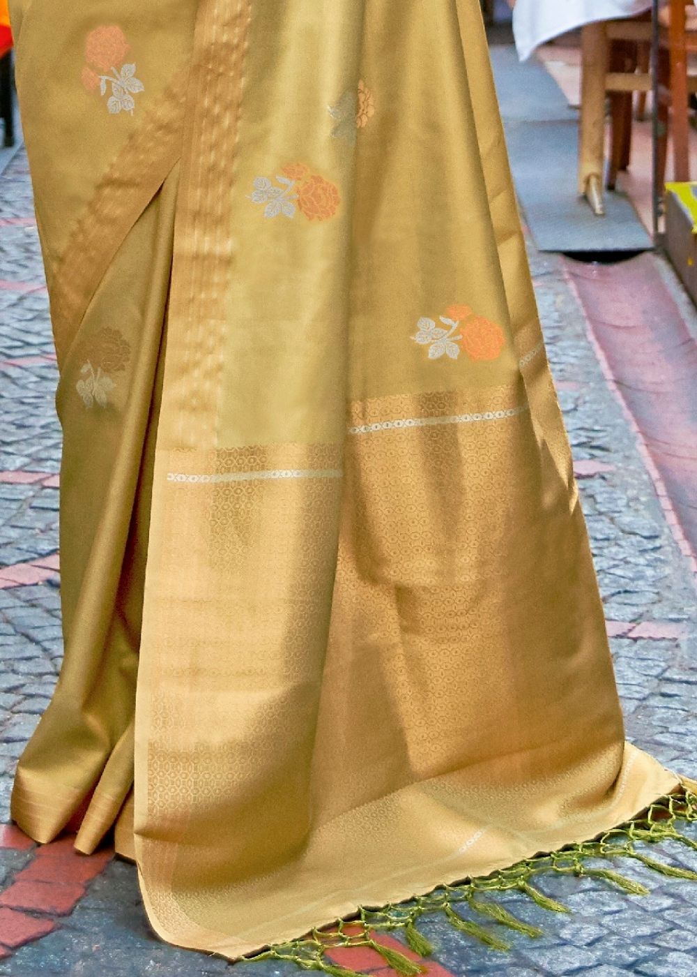 Dijon Yellow Designer Wear Woven Banarasi Silk Saree