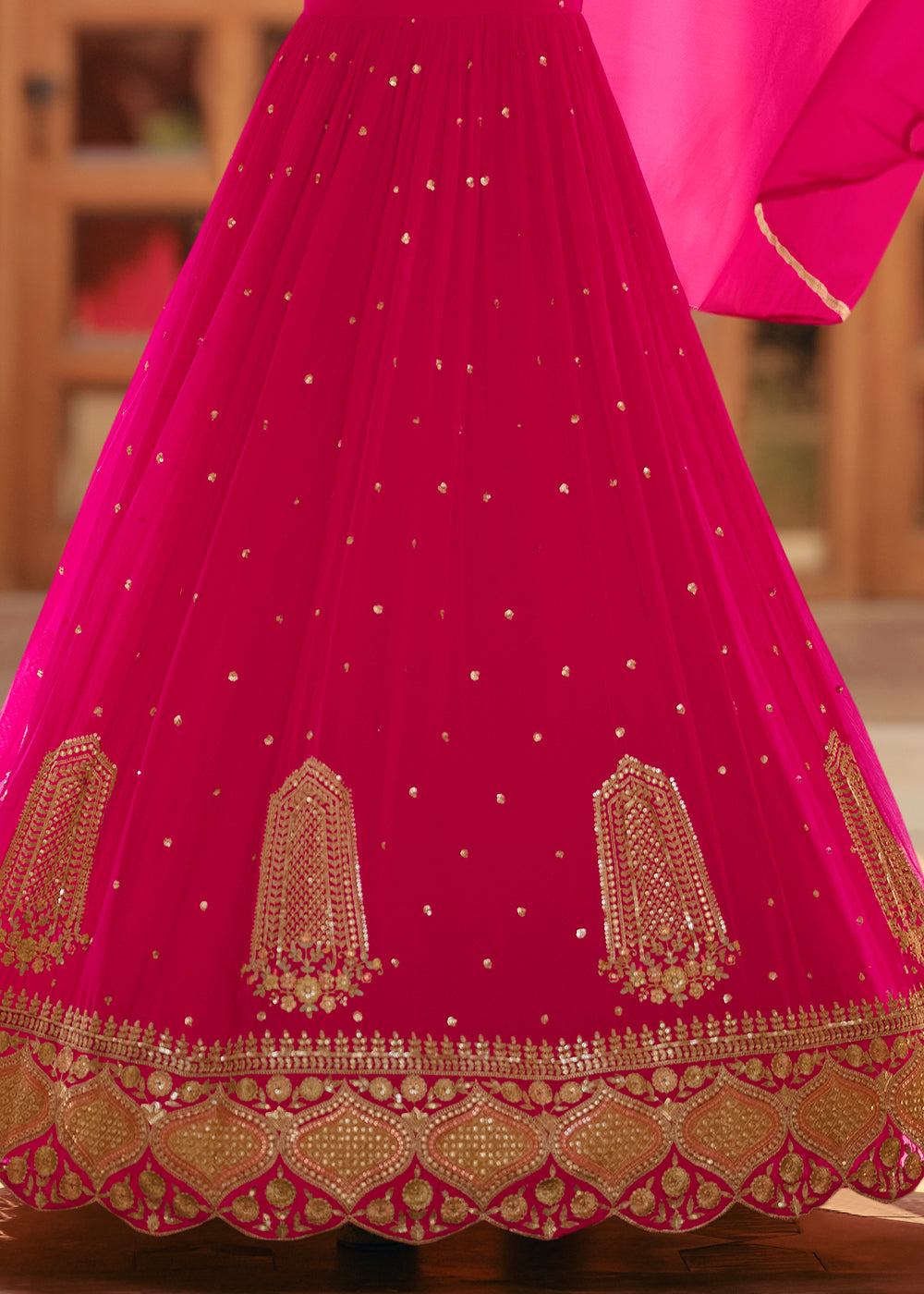 Magenta Pink Designer Anarkali Suit with Embroidery work