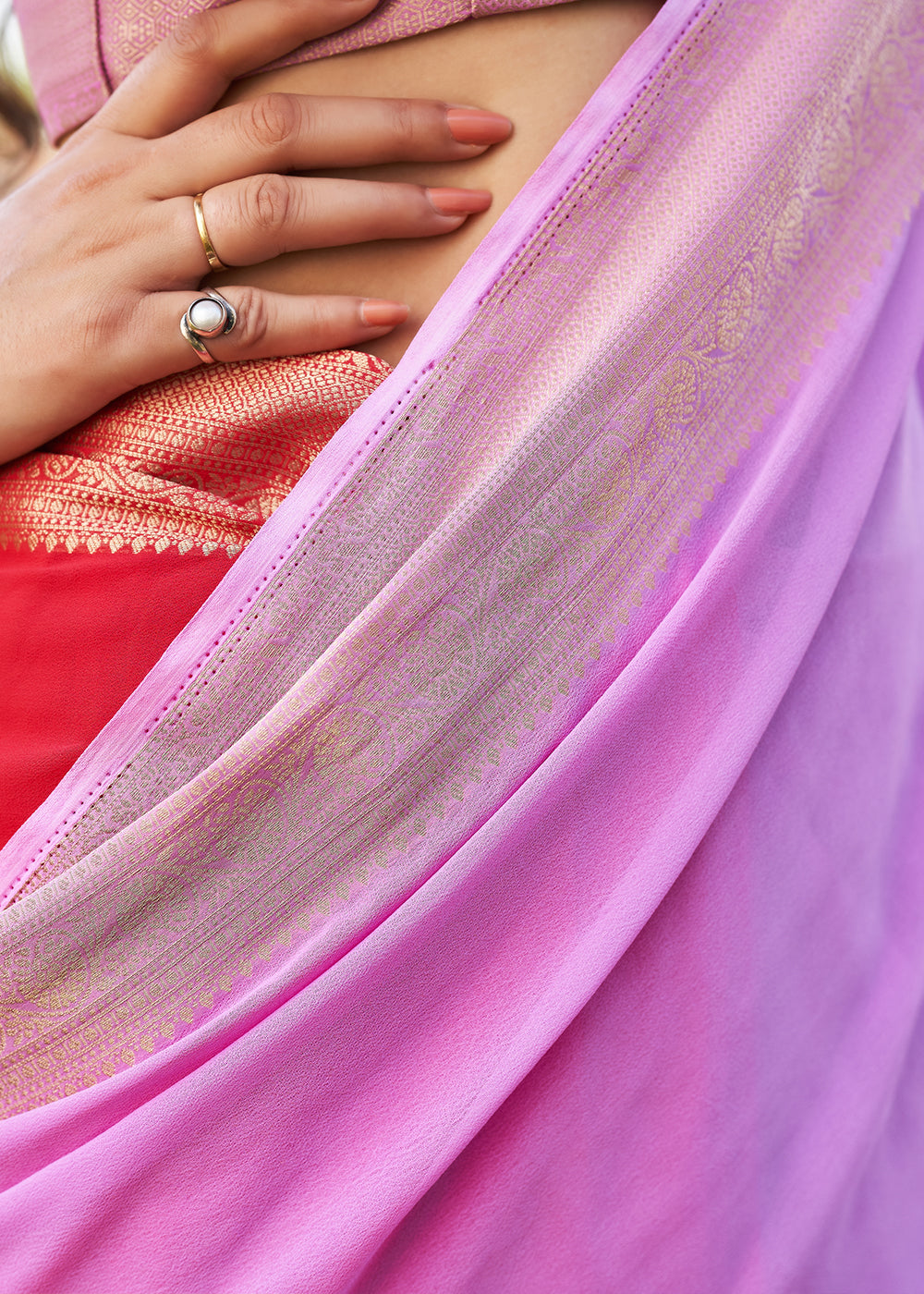 Shades Of Purple Woven Georgette Saree