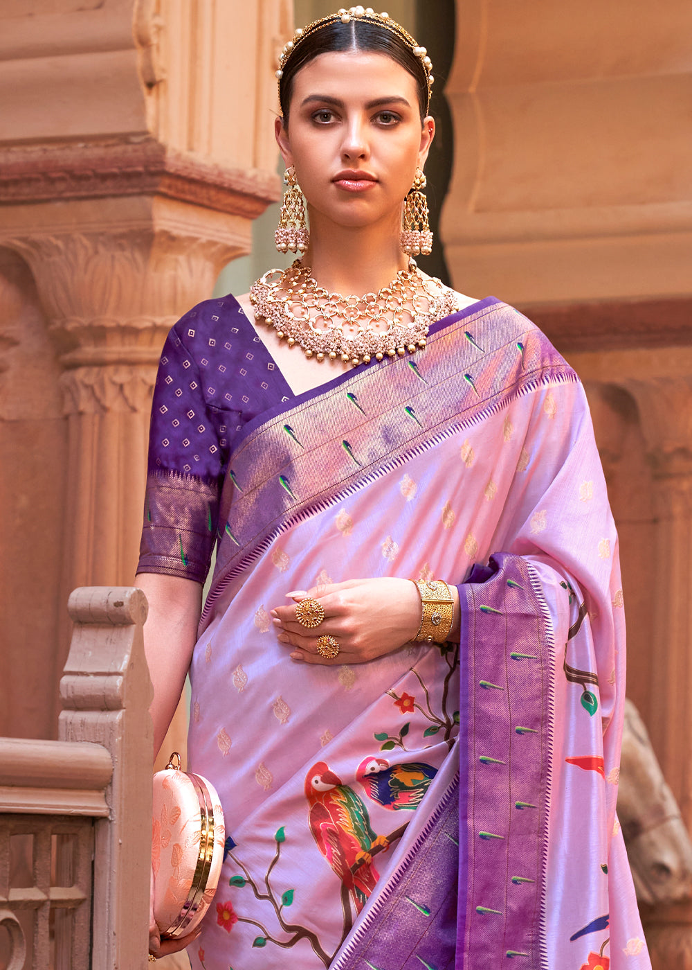 Shades Of Purple Paithani Silk Saree