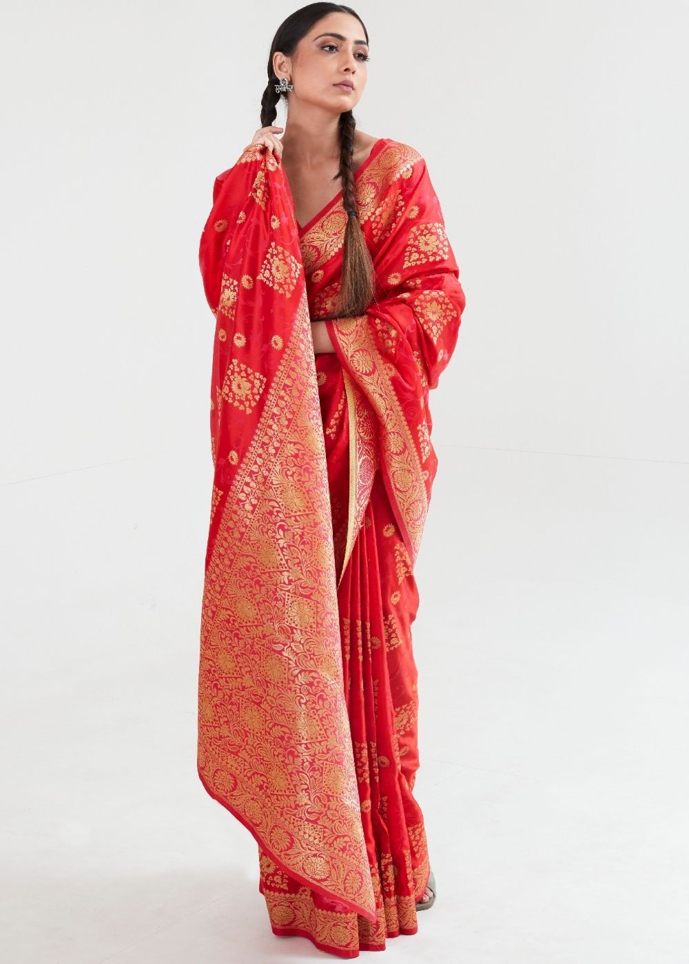 Imperial Red Zari Woven Banarasi Silk Saree