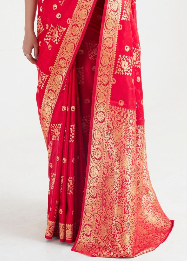 Imperial Red Zari Woven Banarasi Silk Saree